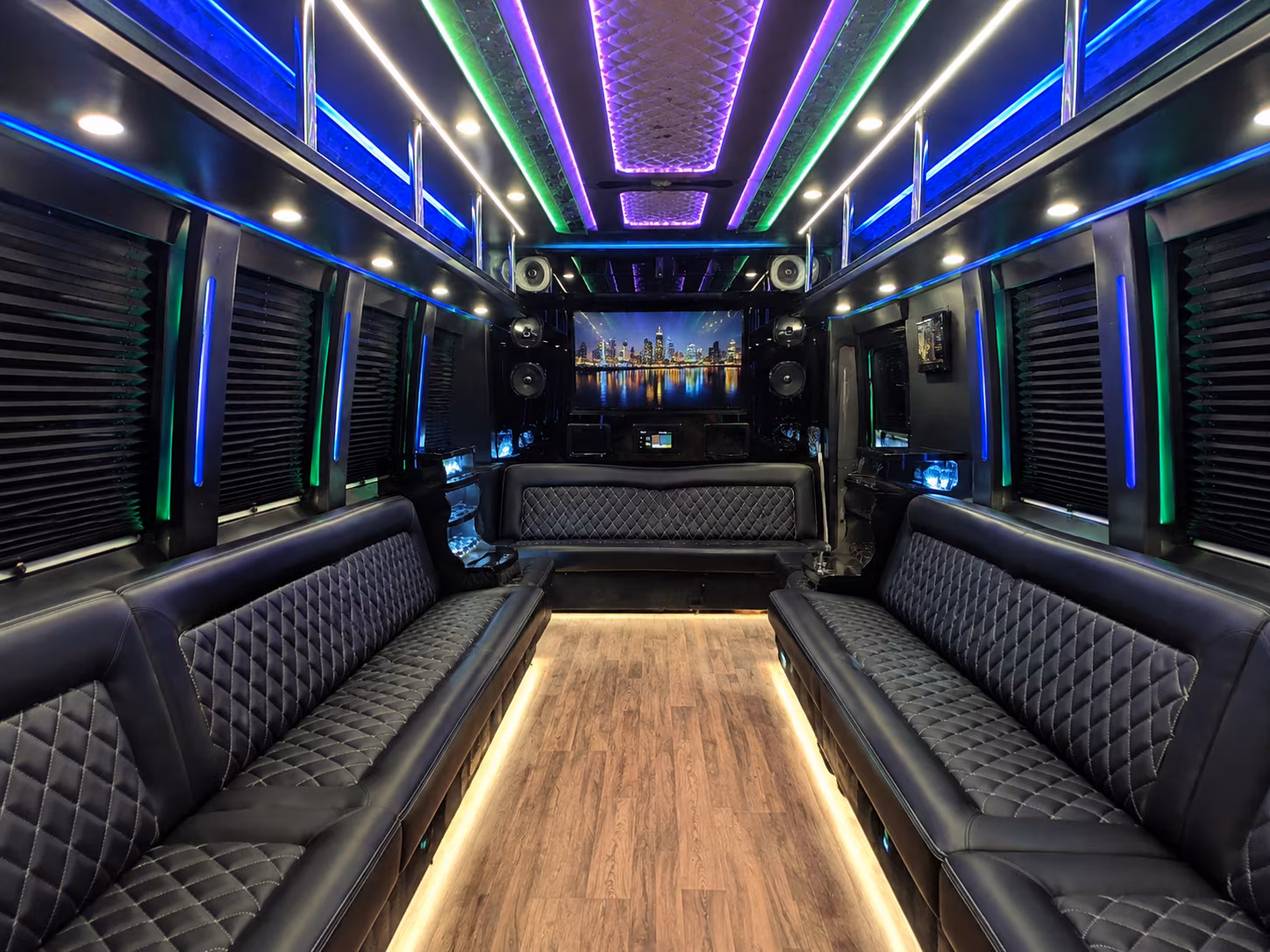 castle rock 25 passenger party bus interior