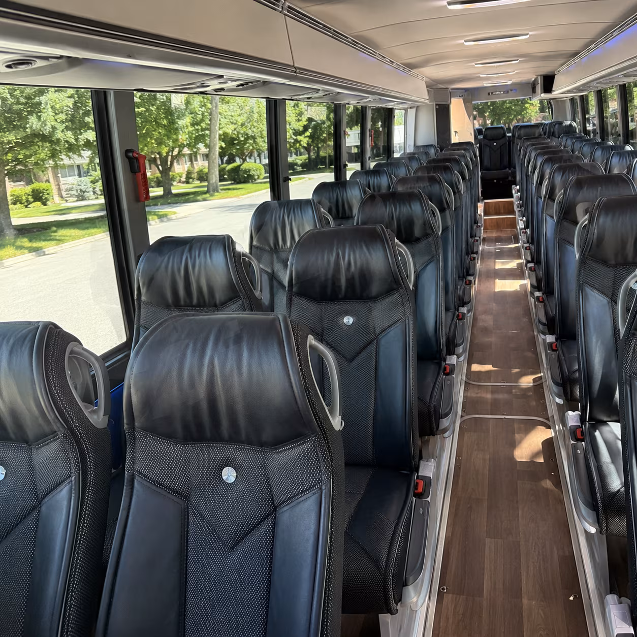 castle rock 40 passenger charter bus inside