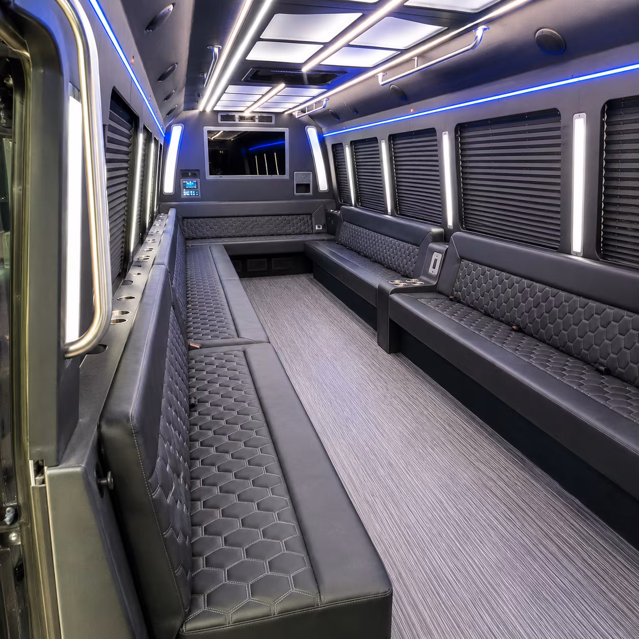 castle rock 40 passenger party bus interior