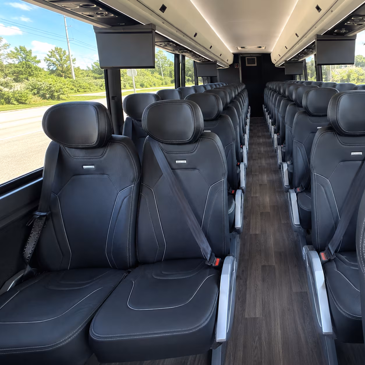 castle rock 47 passenger charter bus inside