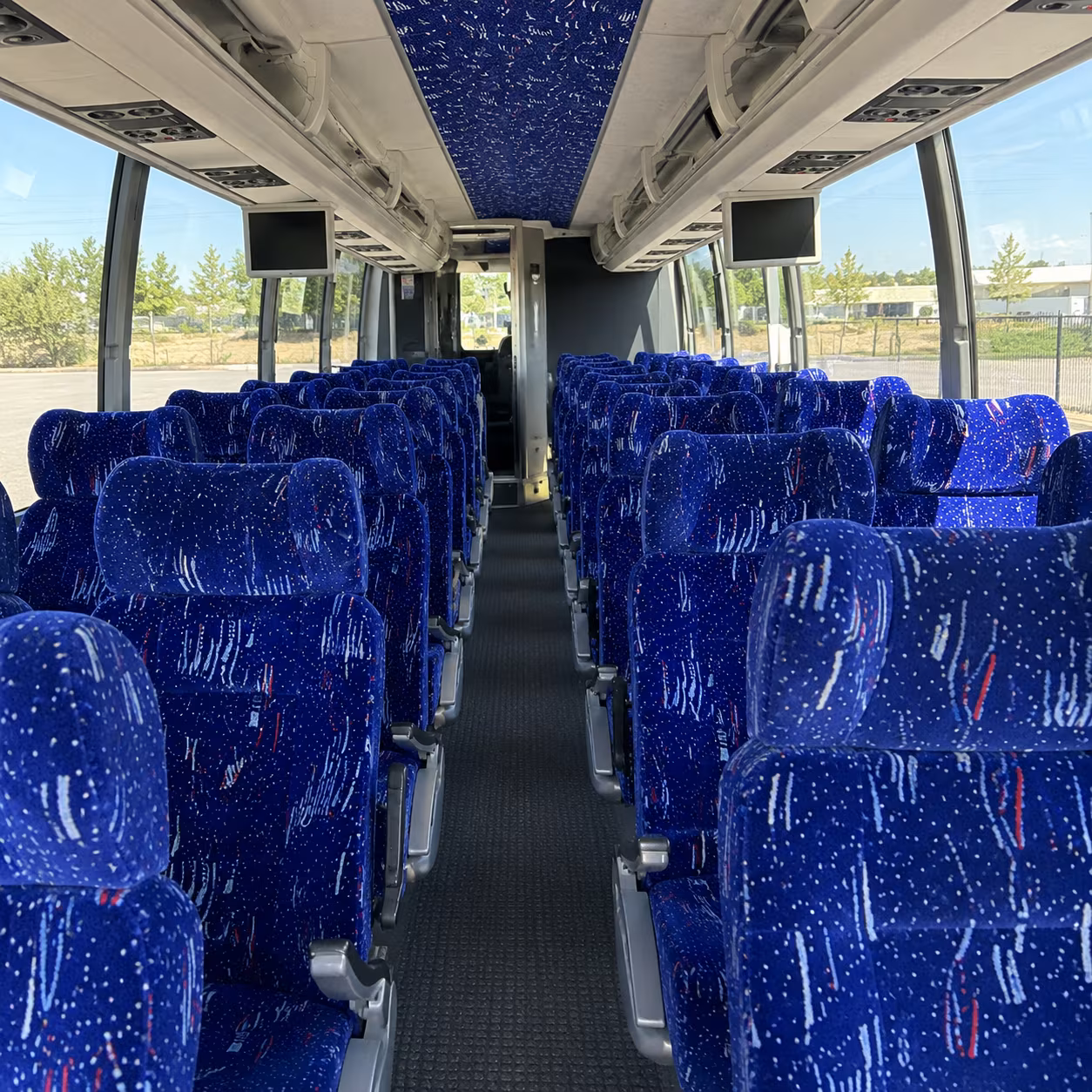 castle rock 54 passenger charter bus interior
